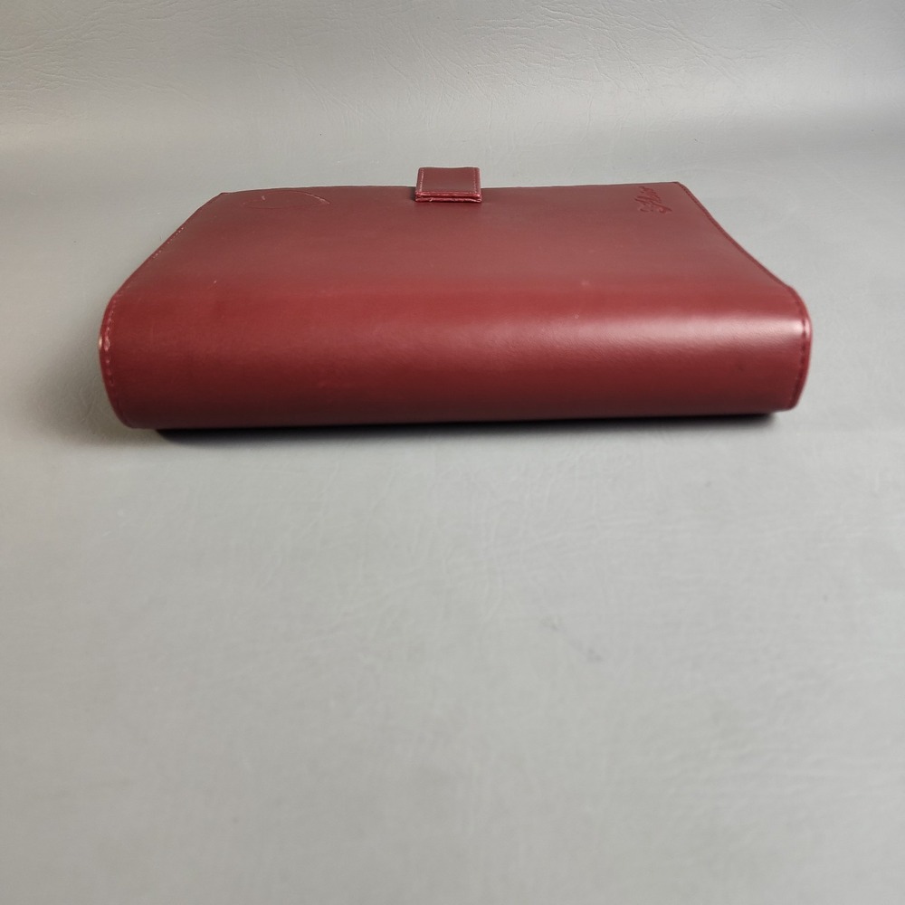 Vintage Day Timer Flavia Planner Classic 7 Ring Organizer Burgundy Leather Heart - Picture 4 of 16